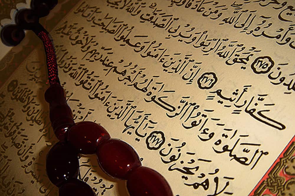 Open Quran on a reading stand
